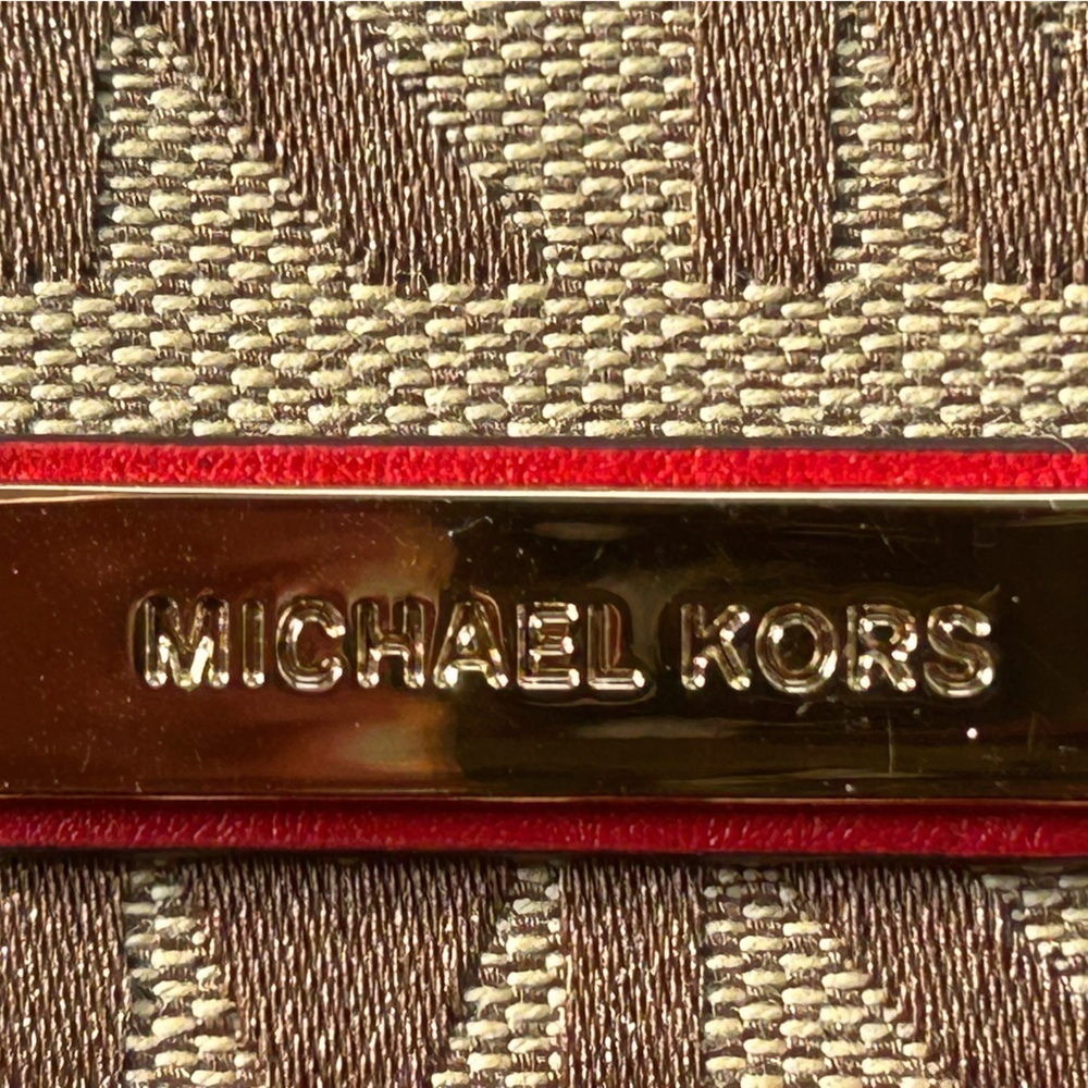 Michael Kors Red and Brown Wallet - Picture 5 of 6